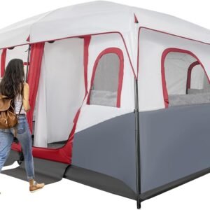 8-12 Person Outdoor Camping Tent 2 Room, Portable Cabin Huge Tent with Carrying Bag & Weatherproof Instant, Large Multi Room Family Tents for Camping, Picnics, Backpacking Hiking Car Traveling