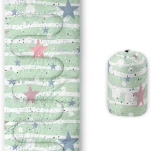 Kids Sleeping Bag for Boys Girls,3D Basketball Print-Lightweight Warm Portable Outdoor Indoor-Waterproof Cold Weather Resistant Sleeping Bag for Camping Hiking