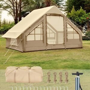 Inflatable Tents for Camping - Easy Blow Up Glamping Tent with Hand Pump, Waterproof PVC Air Inflatable Tent House for Family Weekend Camping